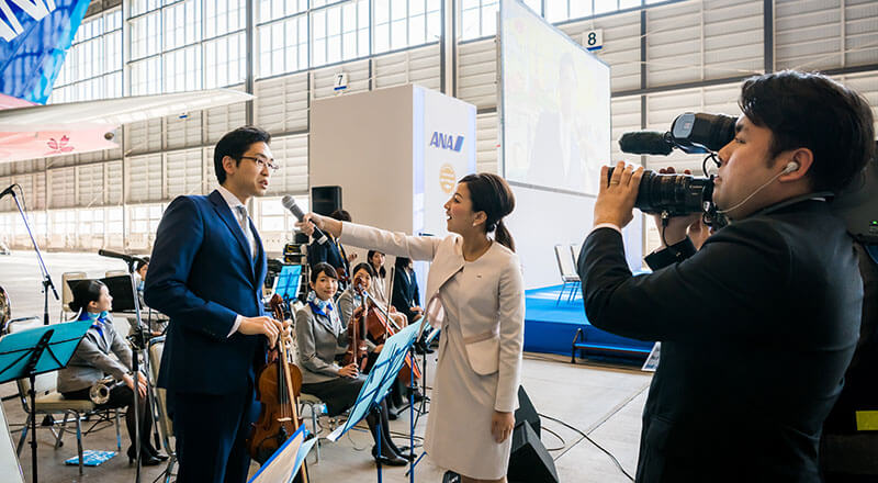 イベント会社のニューズベース|社内の取り組みを伝える報道番組のような動画《ANA TV》